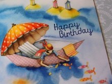 Nina Chen Glitter Postkarte Happy Birthday Boot